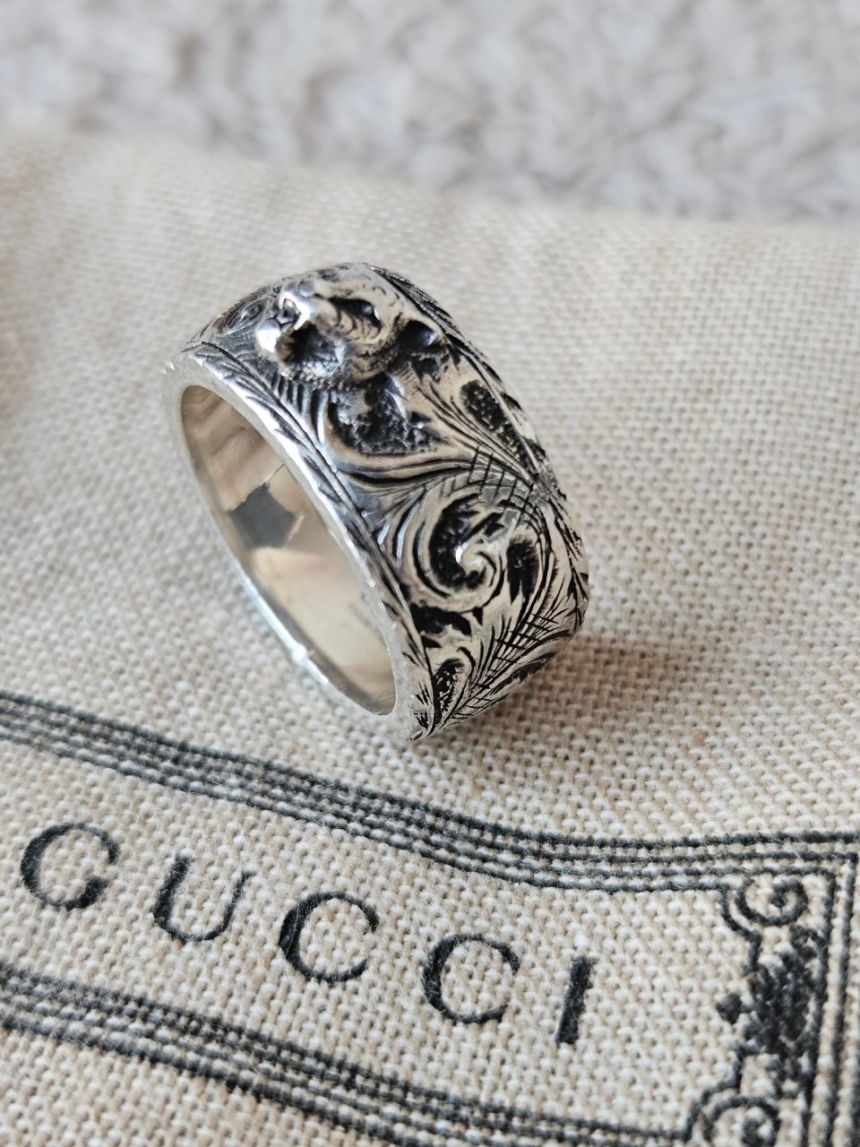 Gucci 433571 Arabesque Silver Ring