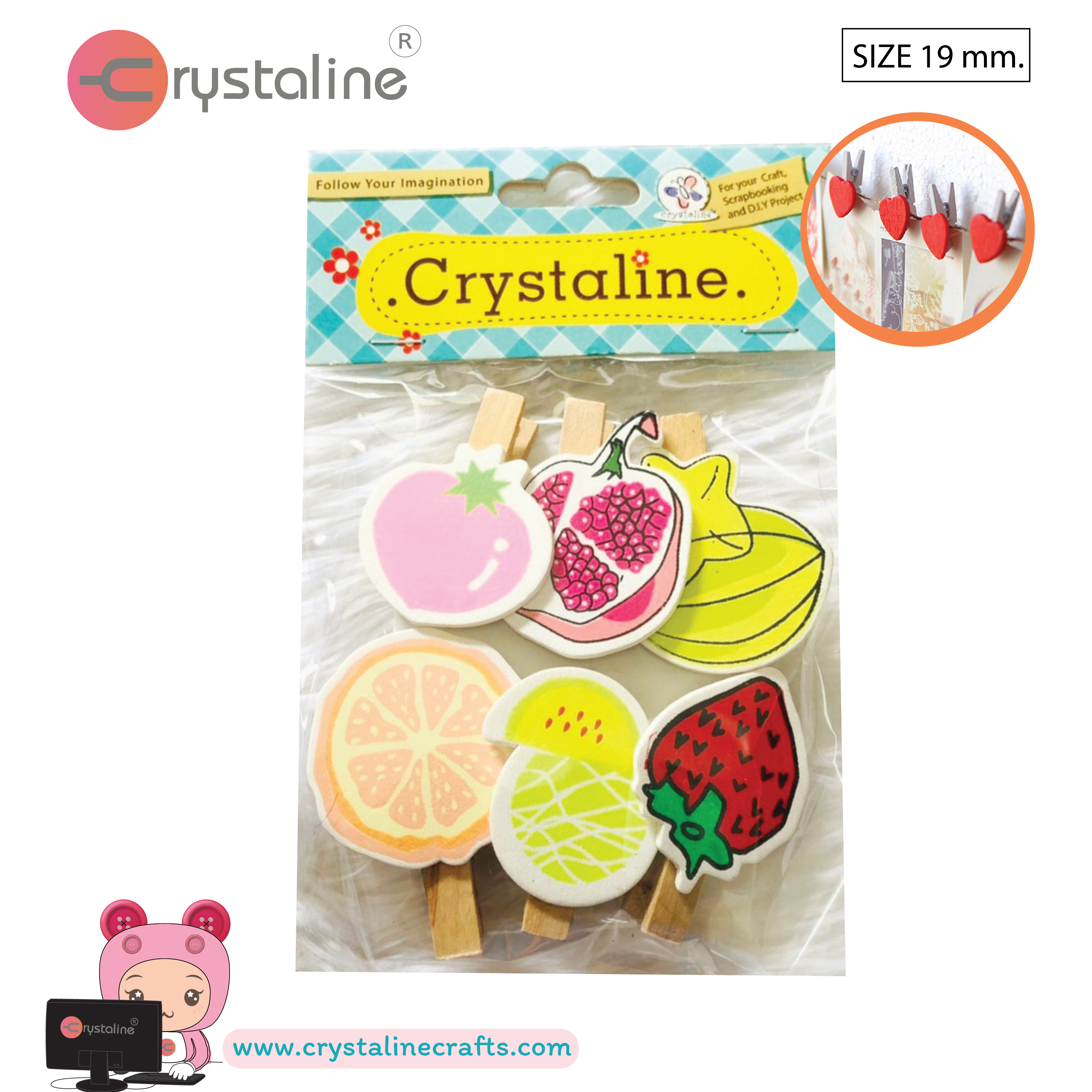 Wood clip - Assorted (6pcs/pack)