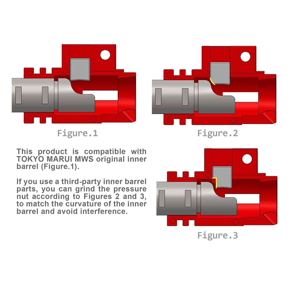 PH+ CNC Aluminum Hop Up Chamber Set for Marui MWS
