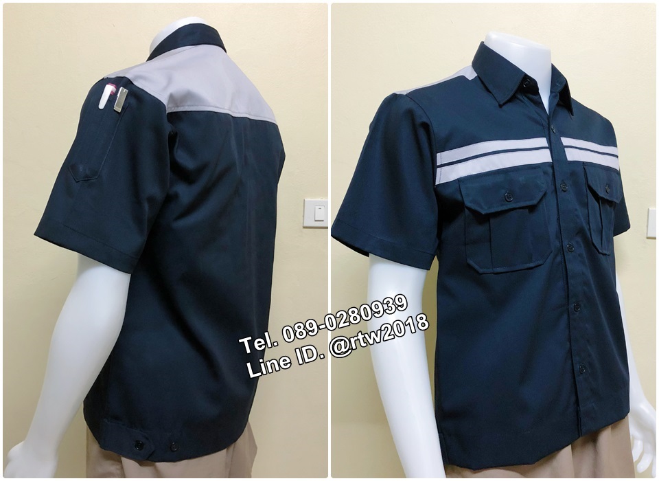 รหัส A39 : เสื้อช็อปแขนสั้นแบบกรมคาดอกเทาคู่