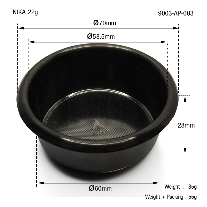 APRESSO BLACK NIKA BASKET FILTER 22g