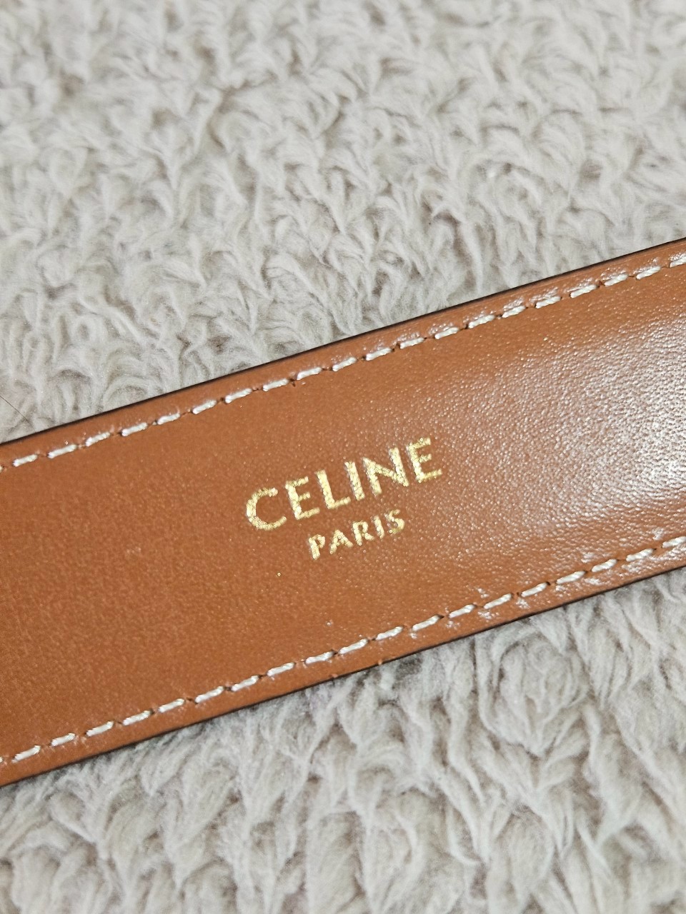 Celine Medium 25MM Triomphe Belt สีน้ำตาล