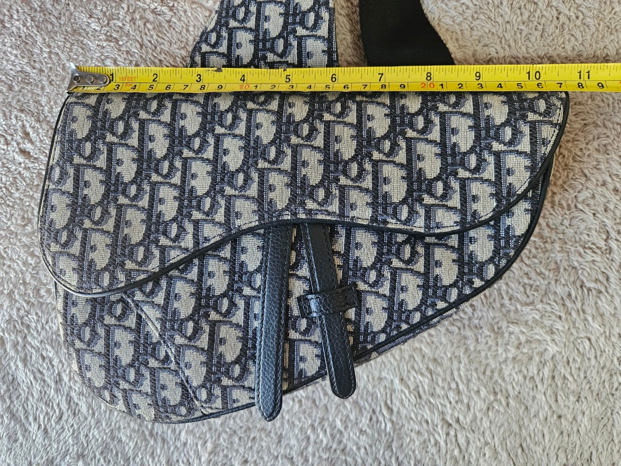 Dior Saddle Beige and Black Oblique Jacquard