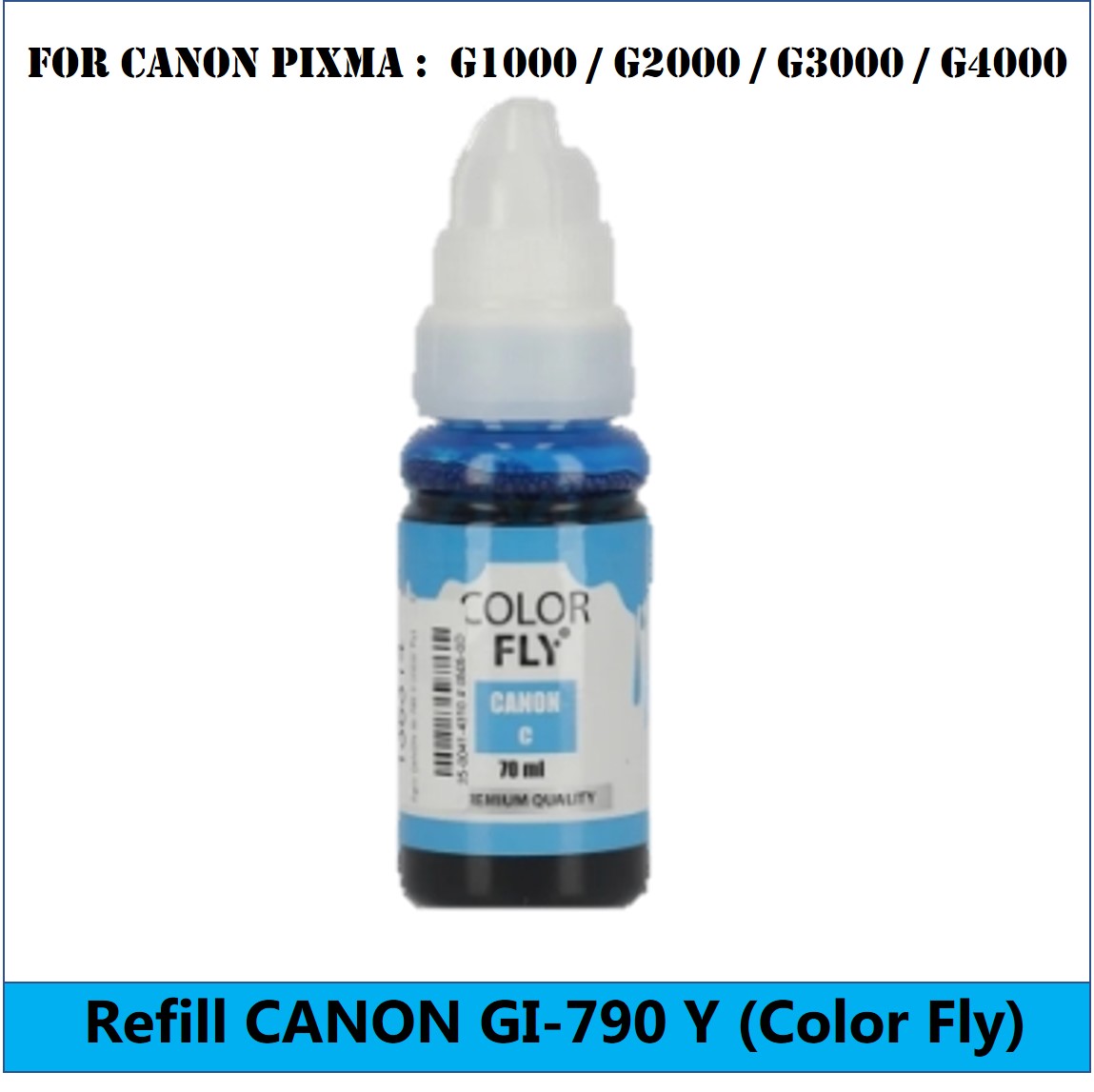 Color Fly Refill Ink Jet หมึกเติมเครื่องพิมพ์ เครื่องปริ้นท์ Canon G-Serie C (สีน้ำเงิน)