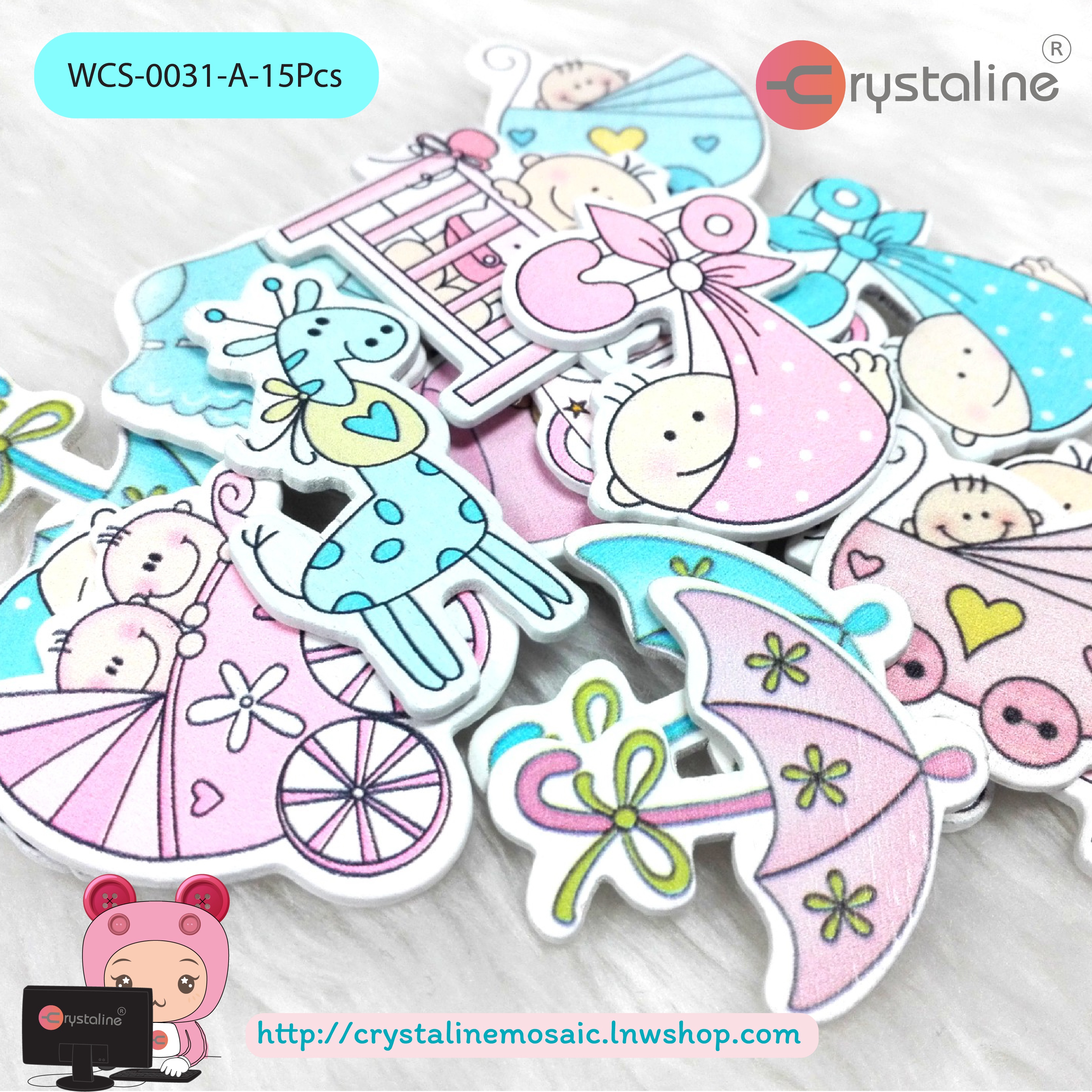 Wood sticker - Baby (25pcs/pack)