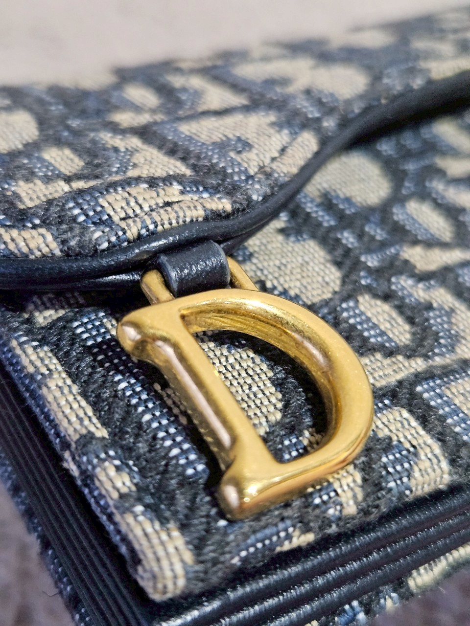 Dior Saddle 5 Gusset Card Holder Blue Dior Oblique Jacquard