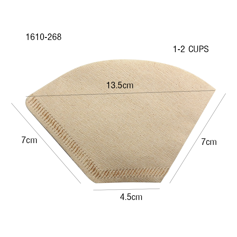 กระดาษกรองกาแฟ ทรงกรวยตัด สำหรับถ้วยกรอง 1-2 คัพ 1610-268