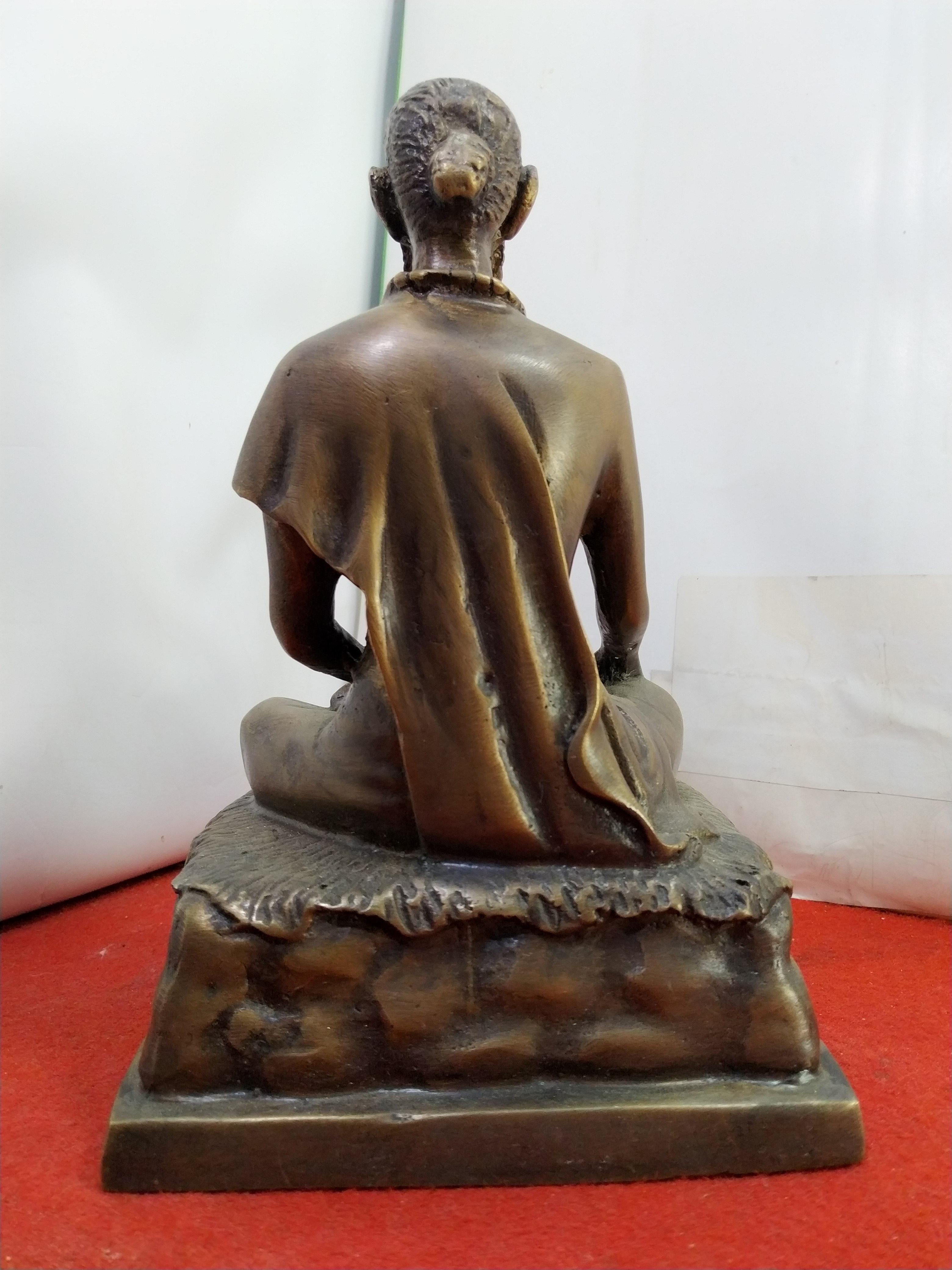 พ่อปู่หมอชีวกโกมารภัจจ์ หน้าตัก5นิ้ว เนื้อโลหะขัดลงหิน