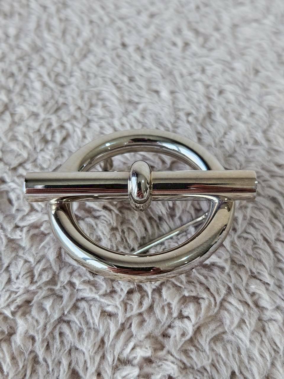 Hermes Belt 32mm หัวกลมเงิน