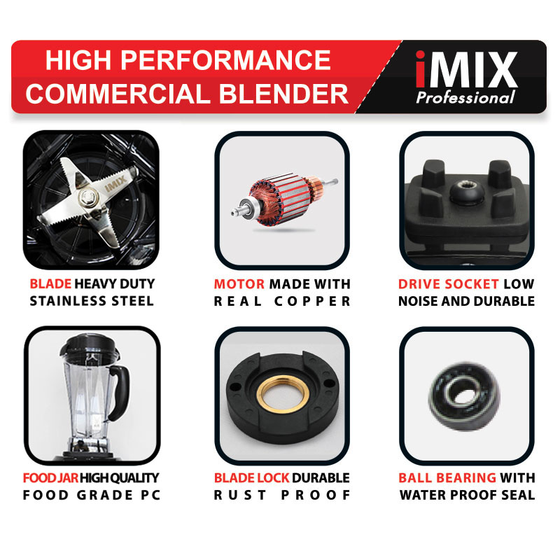 IMIX High performance commercial blender 1800W with 2L Jar -VARIABLE SPEED