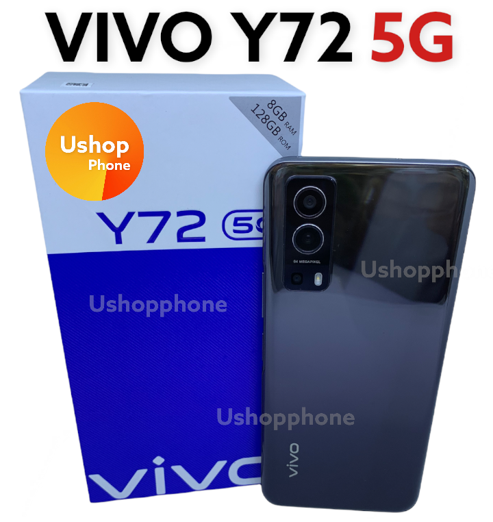 VIVO Y72 5G 8+128 GB วีโว่ โทรศัพท์มือถือ 5G I แบตเตอรี่ 5000mAh (TYP) I จอ 6.58 นิ้ว I กล้อง 64MP**มือสอง