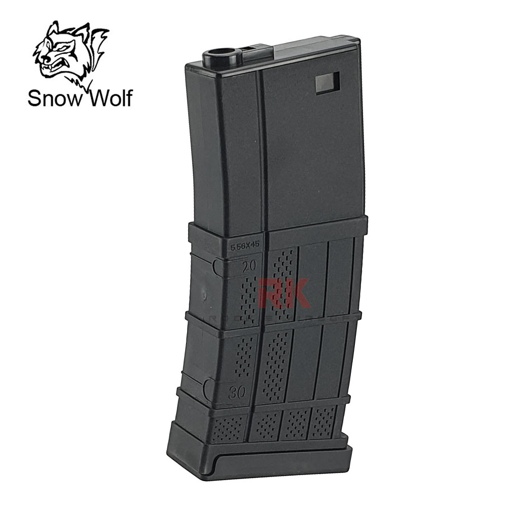 Snow Wolf 130rds LANCER Mid-Cap Magazine for M4 AEG (Black)
