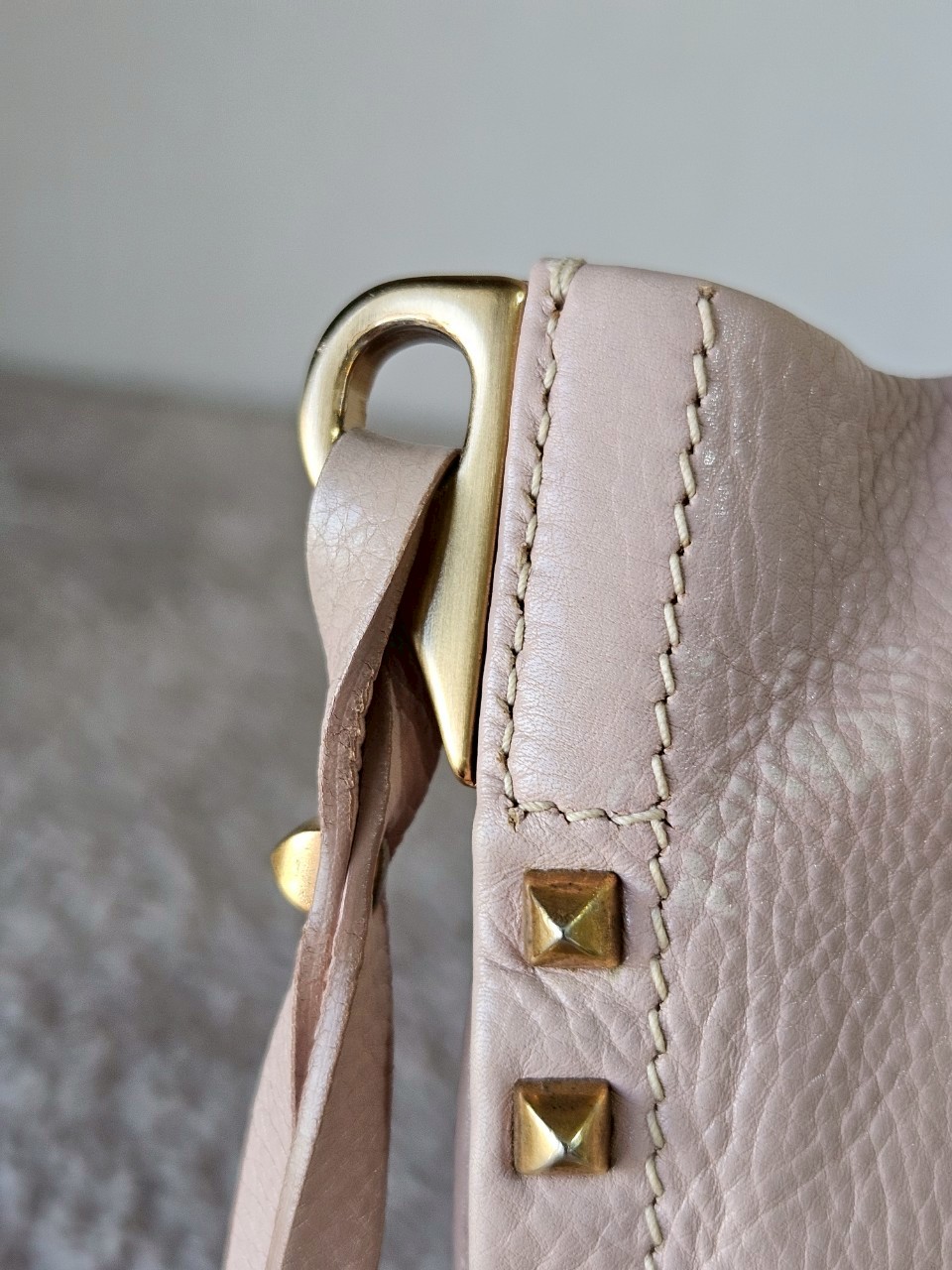 Prada Pink Vitello Metal Studded