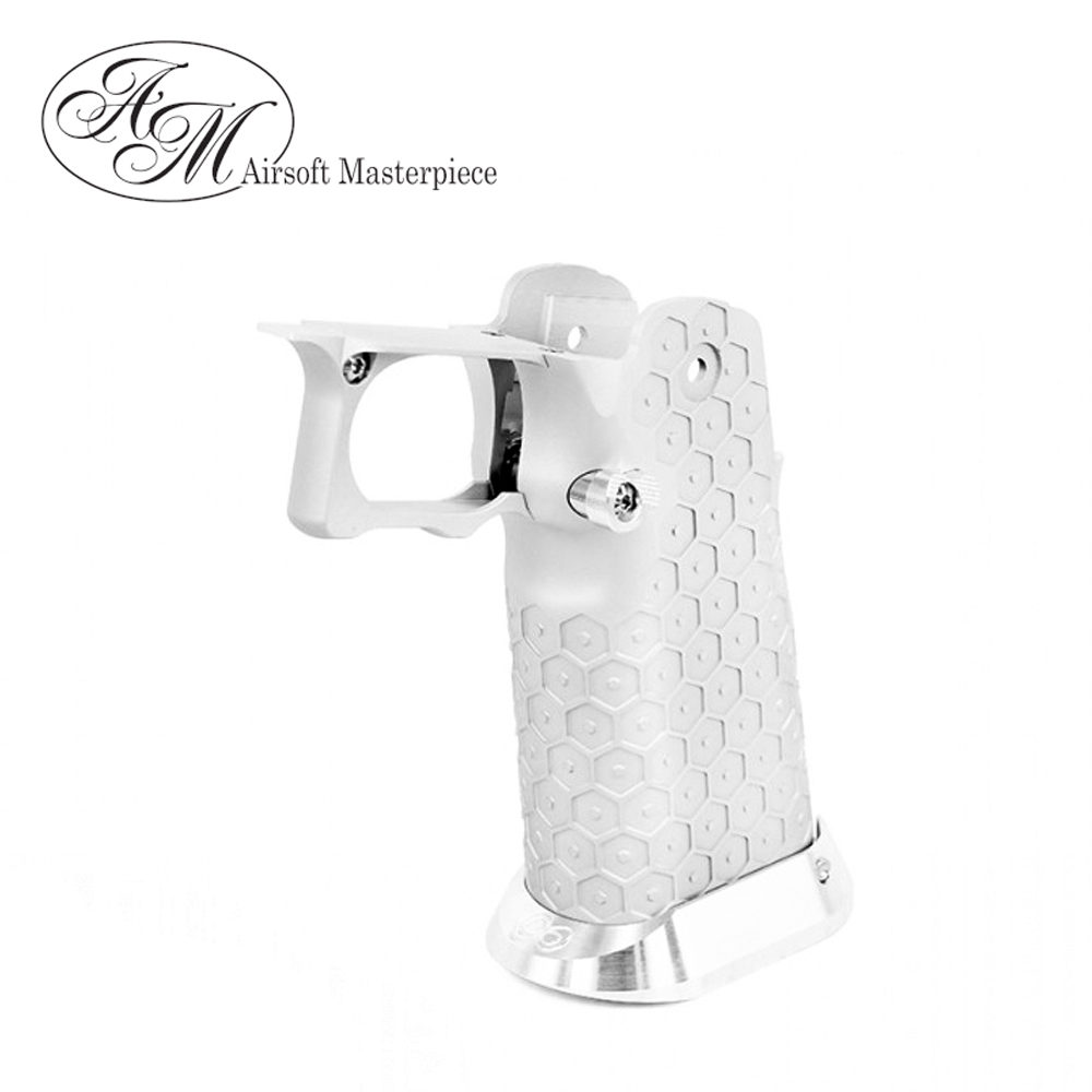 Airsoft Masterpiece Aluminum Grip for Hi-CAPA Type 19 (Infinity HEX) Silver