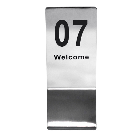 ป้ายโต๊ะสแตนเลสทรงสูง เลข 1-20 1617-020