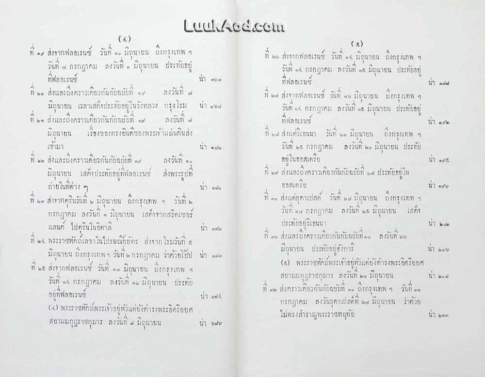 พระราชหัตถ์เลขาส่วนพระองค์ สมเด็จพระรามาธิบดี ศรีสินทรมหาจุฬาลงกรณ์ พระจุลจอมเกล้าเจ้าอยู่หัว ทรงมีพระราชทานแด่ สมเด็จพระศรีพัชรินทรา บรมราชินีนารถ พระบรมราชชนนี ในเวลาที่ทรงสำเร็จราชการแผ่นดินต่างพระองค์ เมื่อเสด็จพระราชดำเนินประพาสยุโรป พ.ศ. 2440