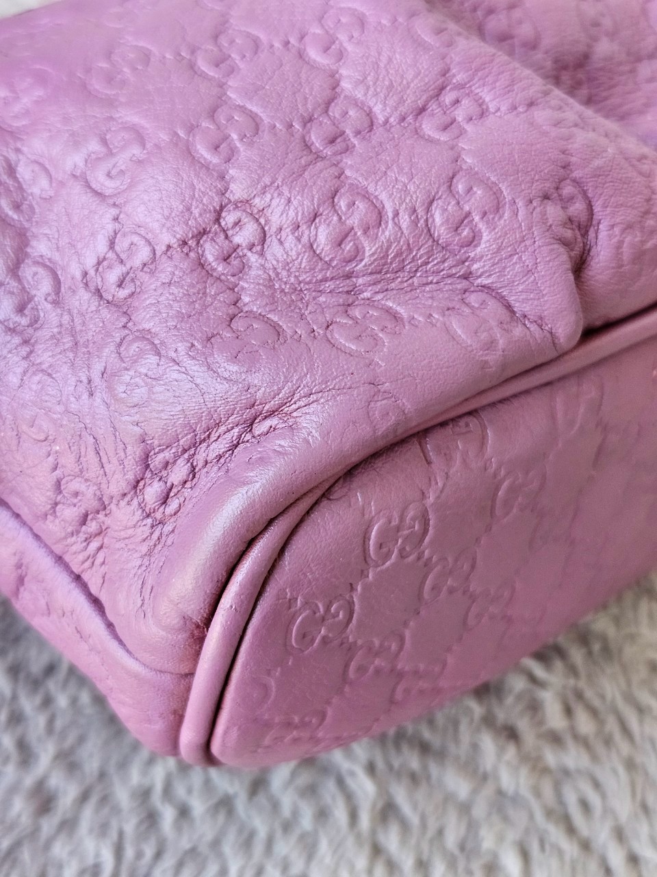 Gucci Small Pouch Cosmetic Pink Leather Interlocking G