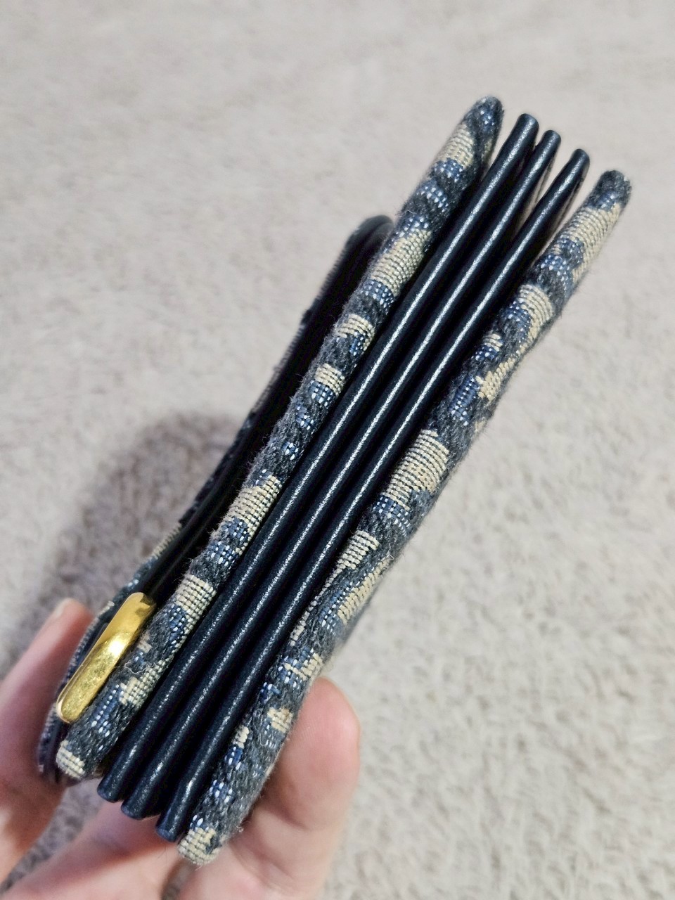 Dior Saddle 5 Gusset Card Holder Blue Dior Oblique Jacquard