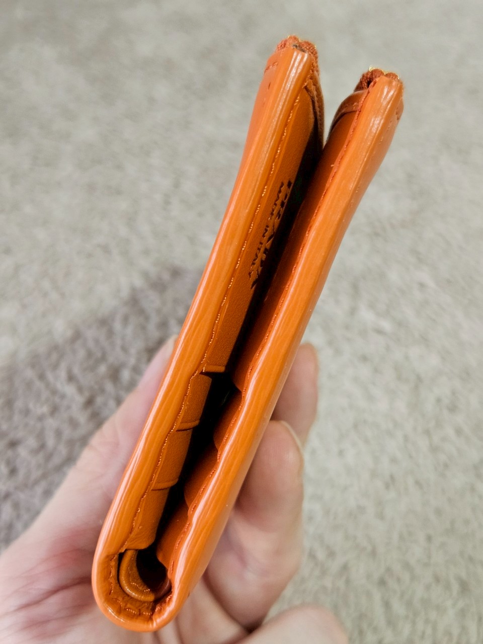 Prada Bifold Double Zip Orange Wallet