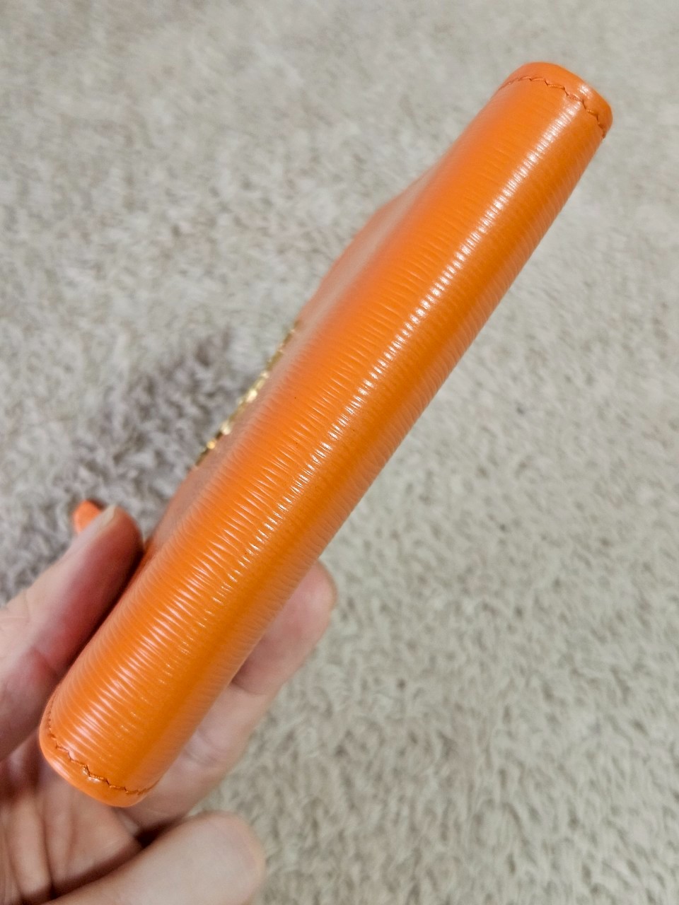 Prada Bifold Double Zip Orange Wallet