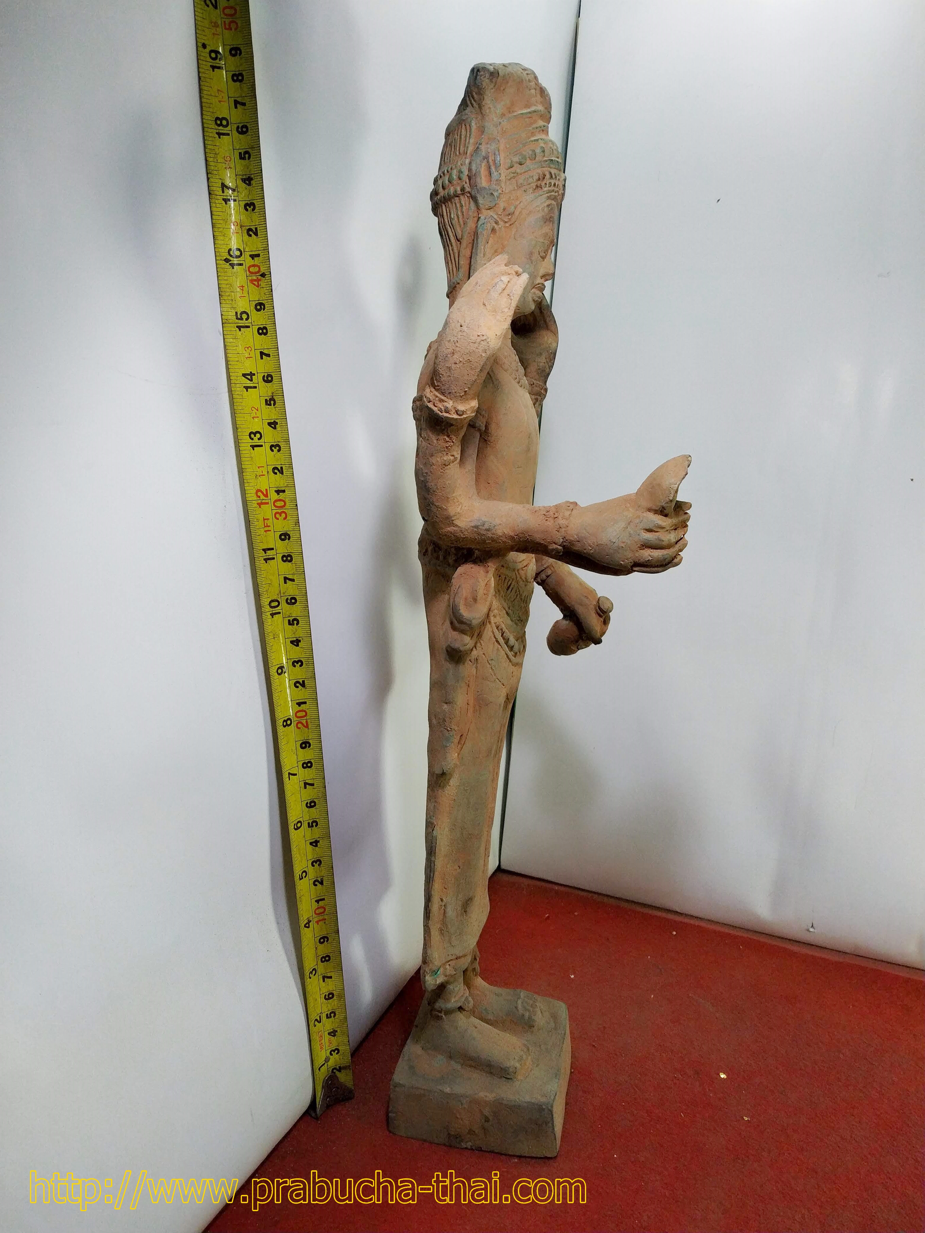 พระนางอุมา แปลงสี่กร สูง 19 นิ้ว เนื้อโลหะสำริดสภาพเก่า