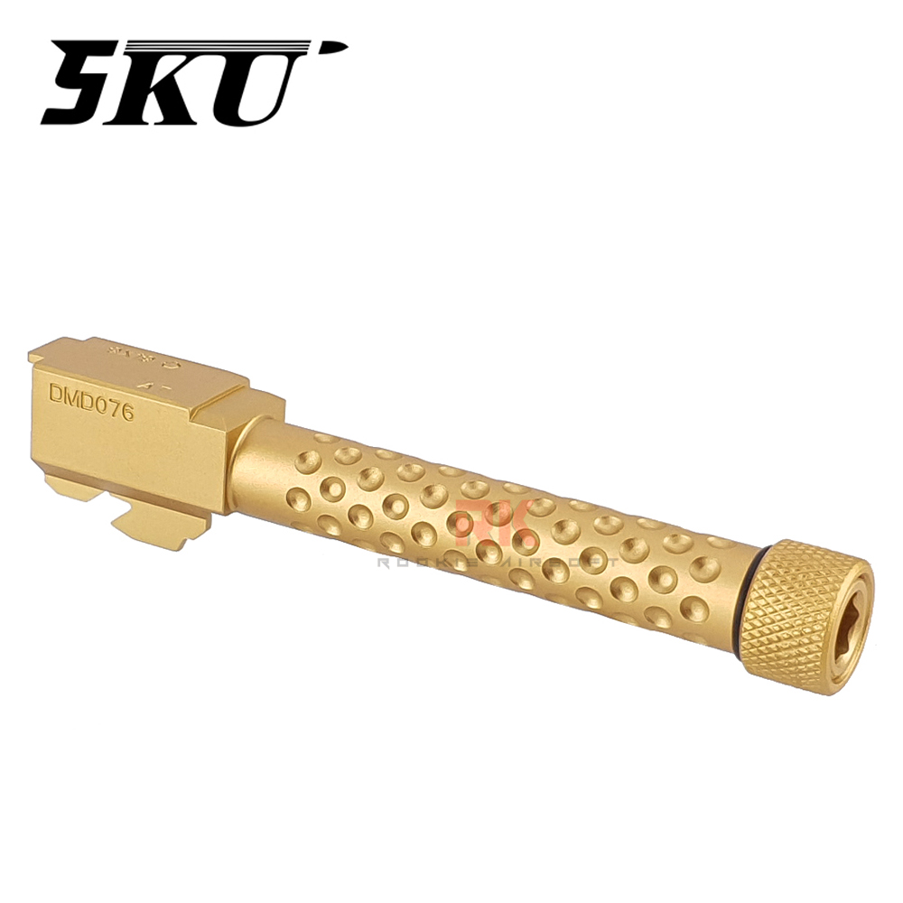 5KU Threaded Outer Barrel (Holes) 14mm for Marui G17 (Gold)