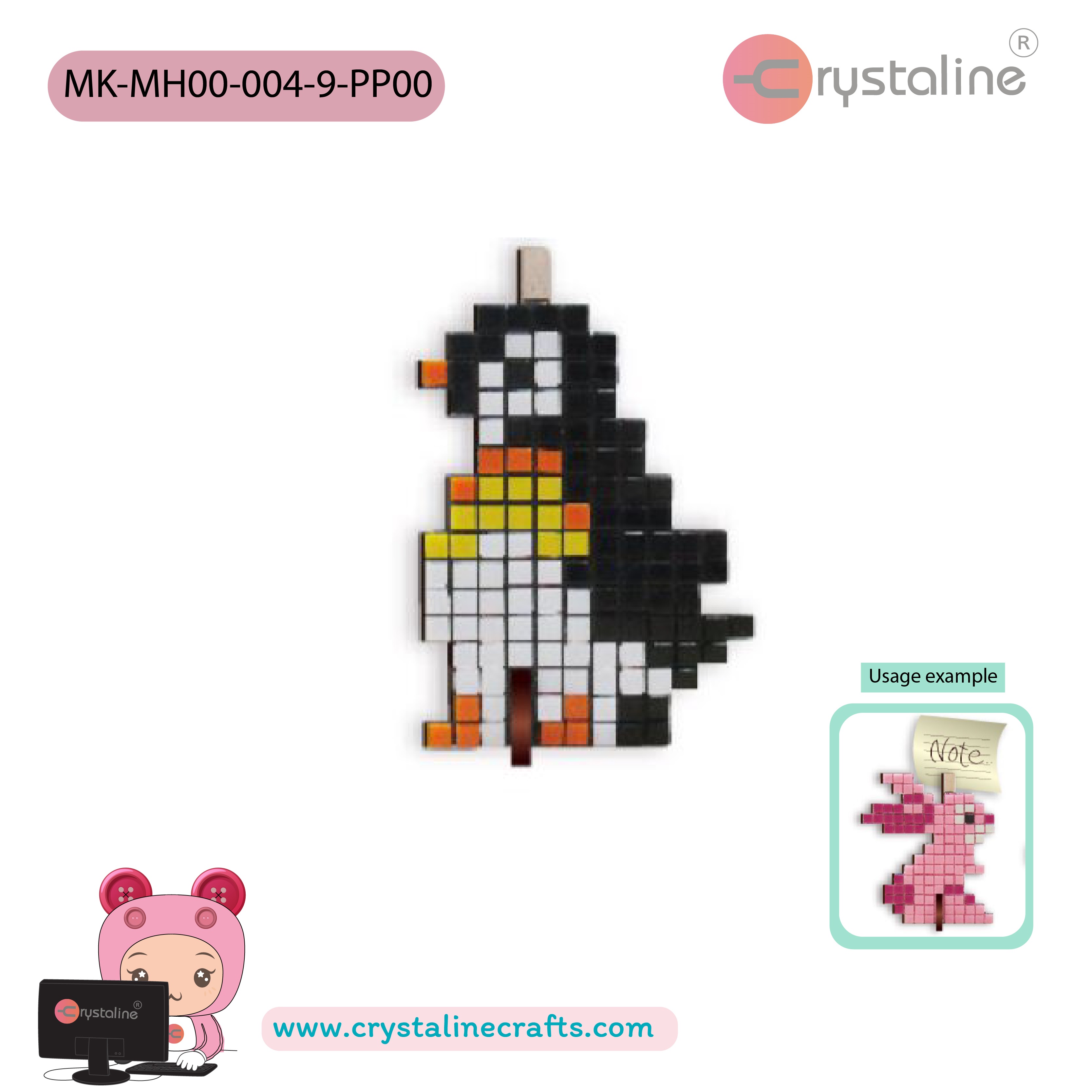 Memo clip holder kit - Penguin (size 11.5x9 cm,1pc/pack)