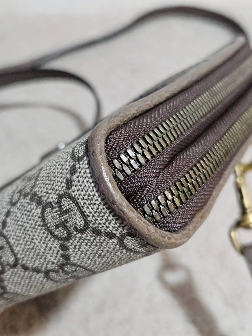 Gucci 575722 Ophidia Shoulder Bag Supreme Beige Brown