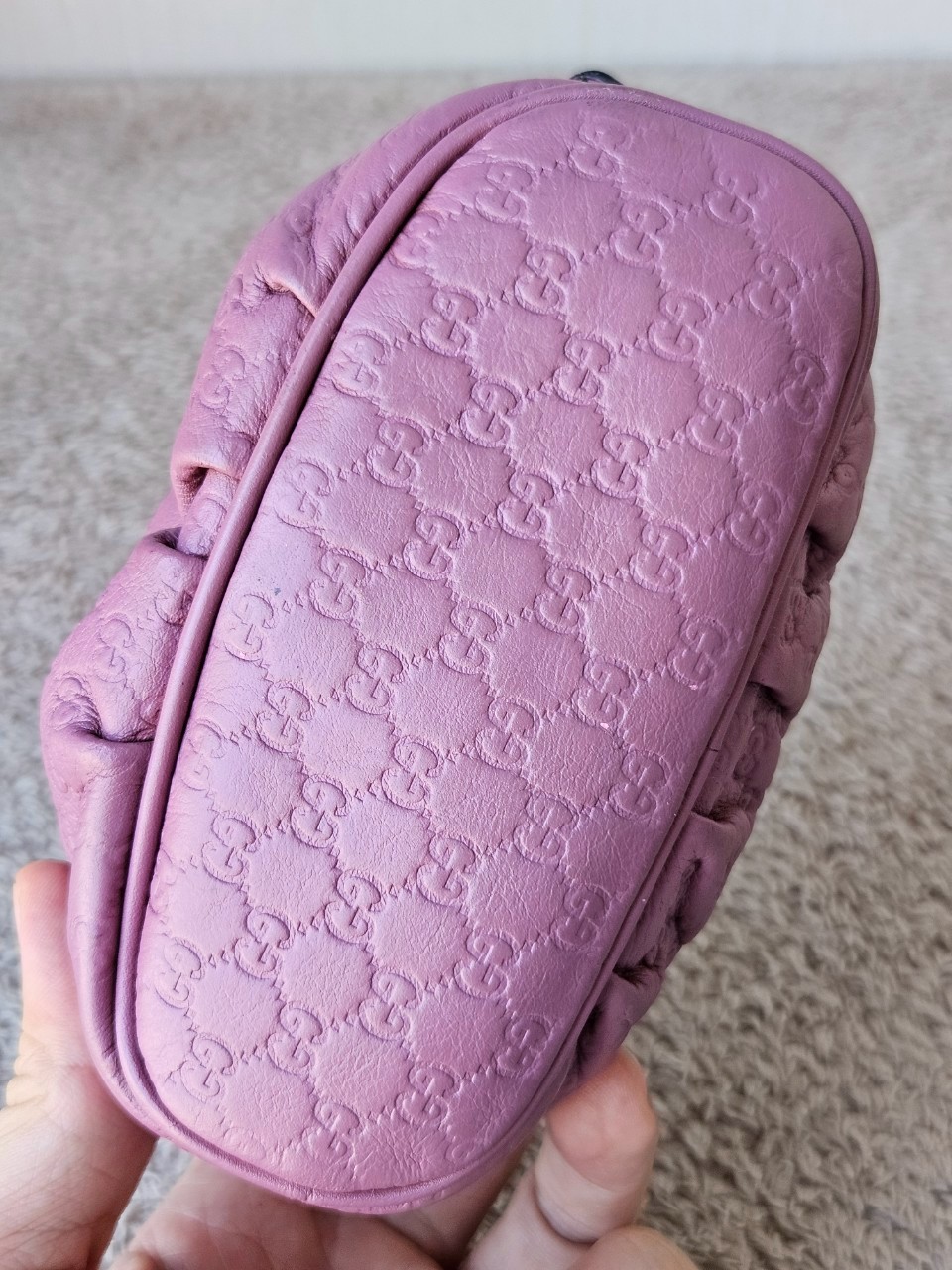 Gucci Small Pouch Cosmetic Pink Leather Interlocking G