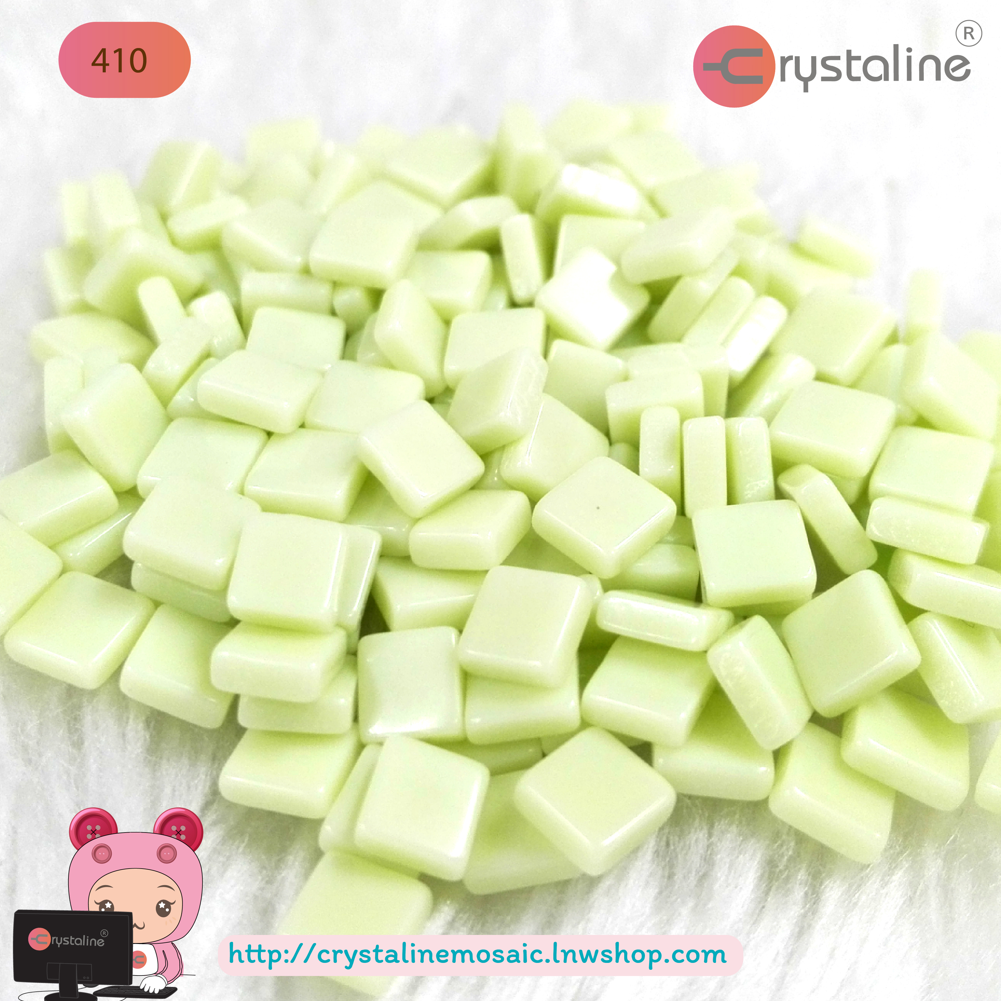 Mosaic opaque - White jade col. (size 5x5 mm80g/pack)