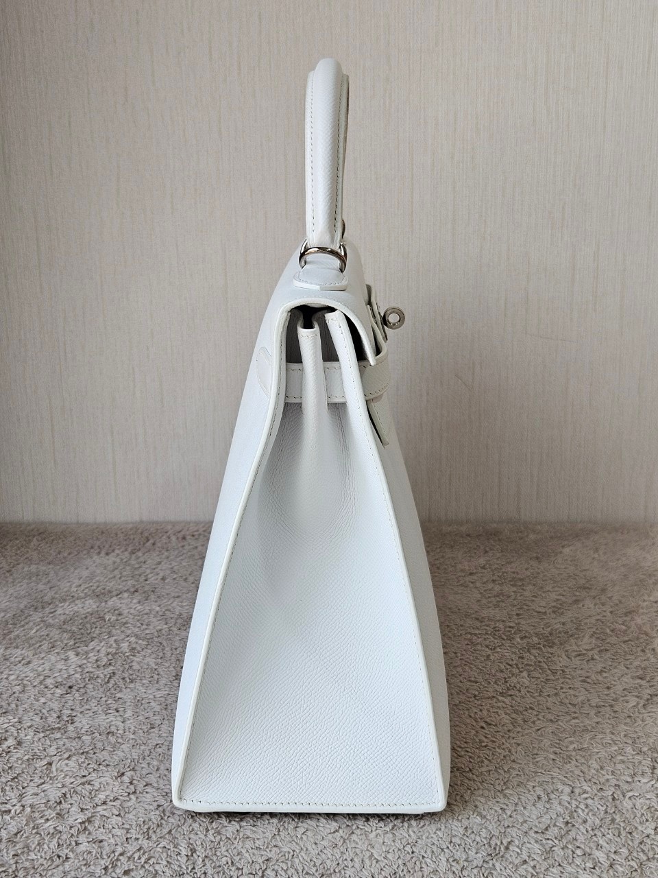 Hermes K32 Blance Epsom PHW stamp K