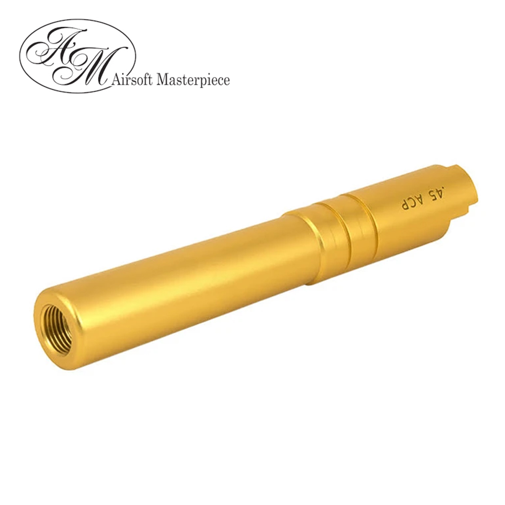 Airsoft Masterpiece Aluminum Threaded Outer Barrel for Hi-CAPA 4.3 (Gold)