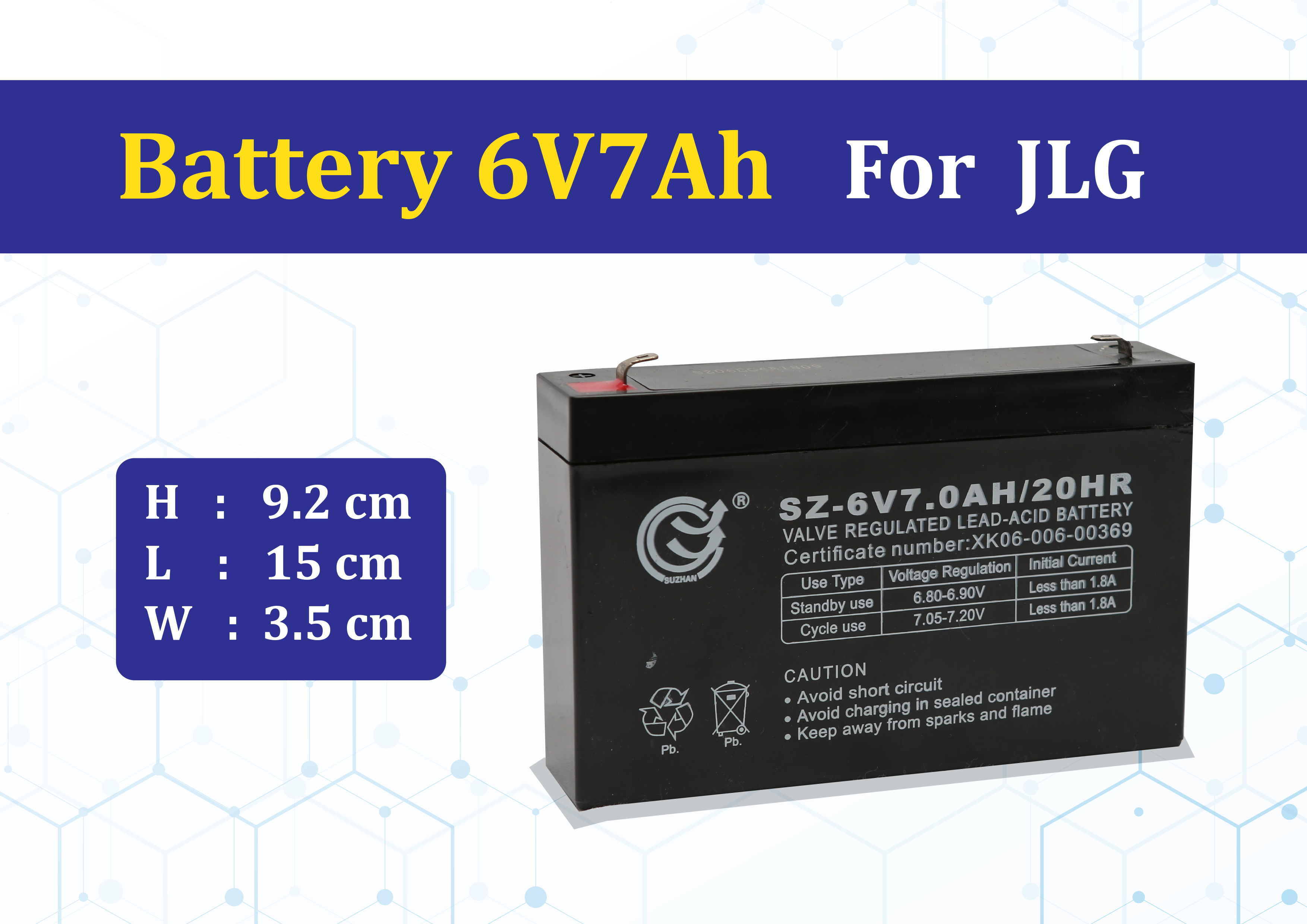 ฺBRAND LEOCH BATTERY 6V 7Ah ใช้กับเครื่องชั่งดิจิตอลแบบแขวน 6V7Ah