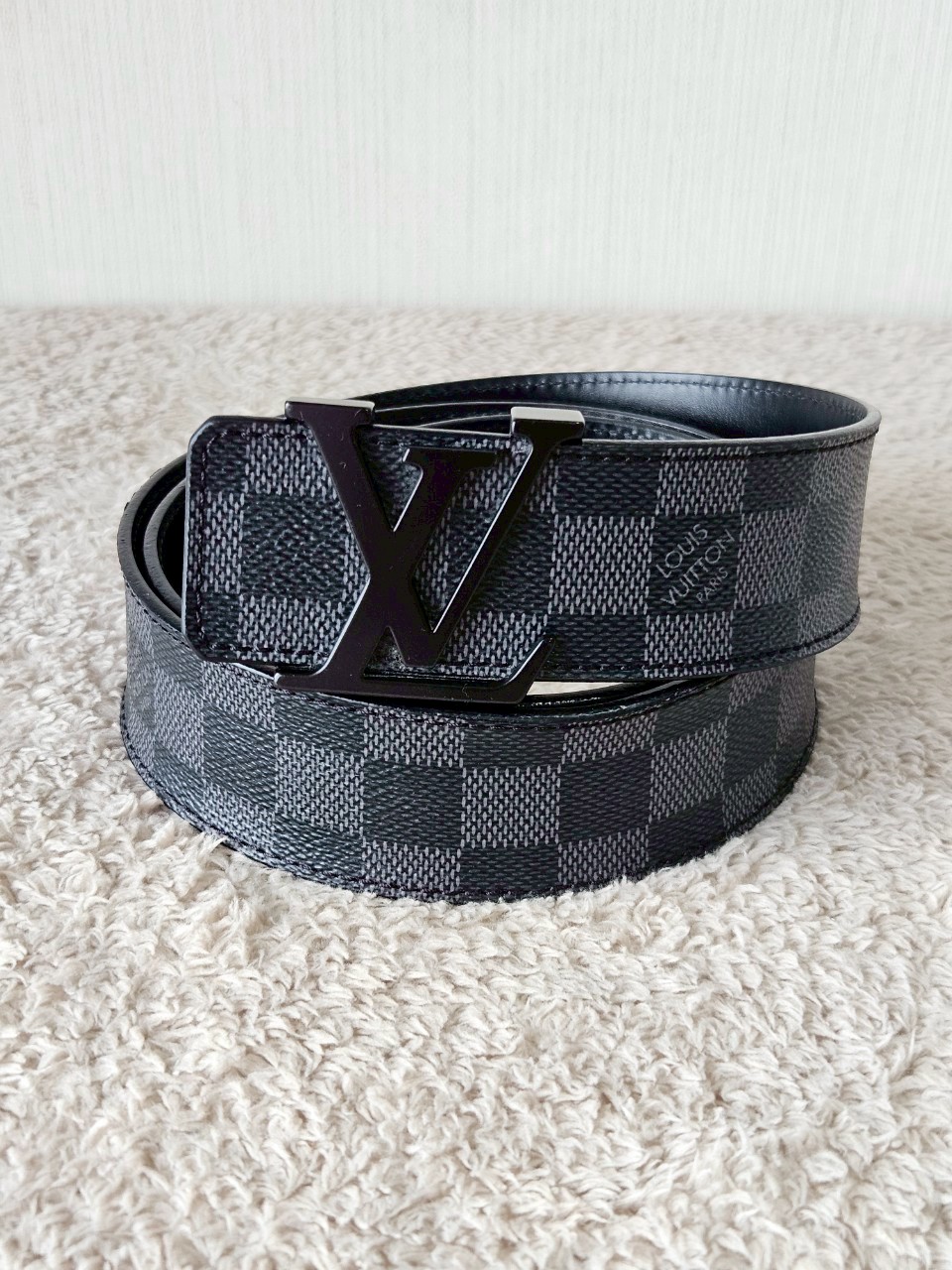 LV M9808 100/40 Initiales Damier Graphite Belt