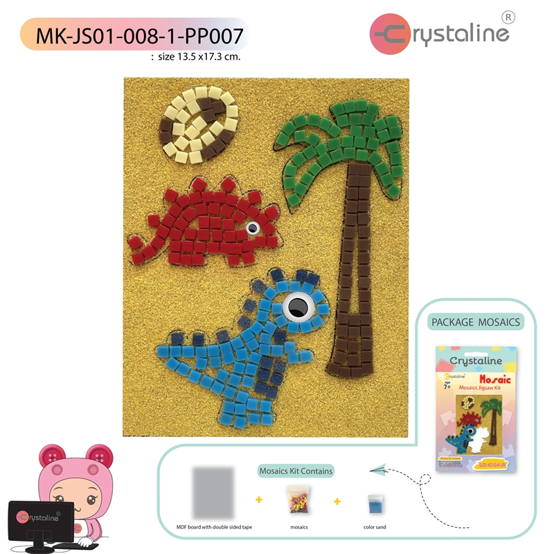Mosaic picture kit - Dinosaur (size 13.5x17.3cm,1pc/pack)