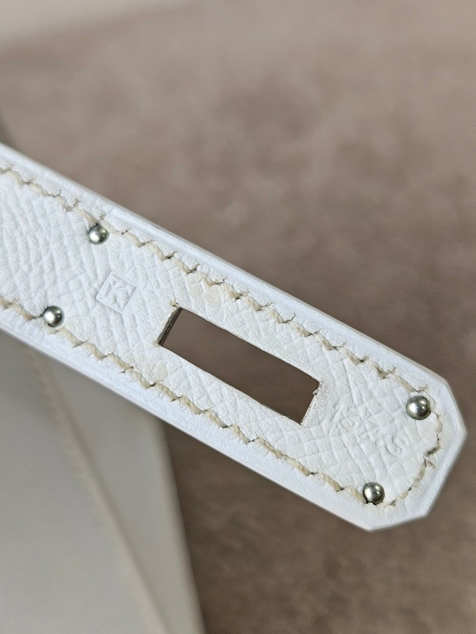 Hermes K32 Blance Epsom PHW stamp K