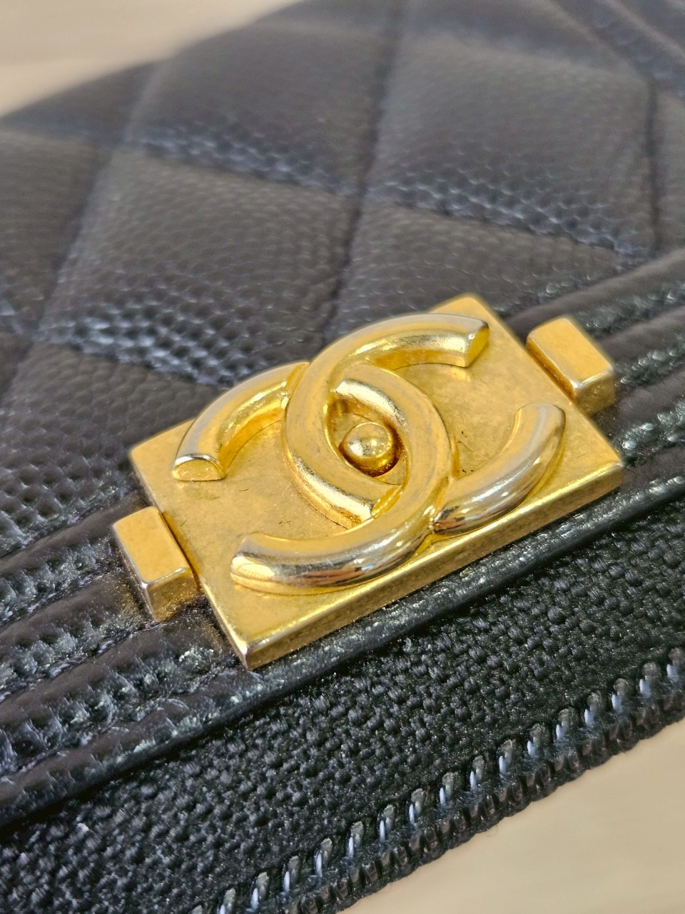 Chanel Boy Card Holder ดำทอง