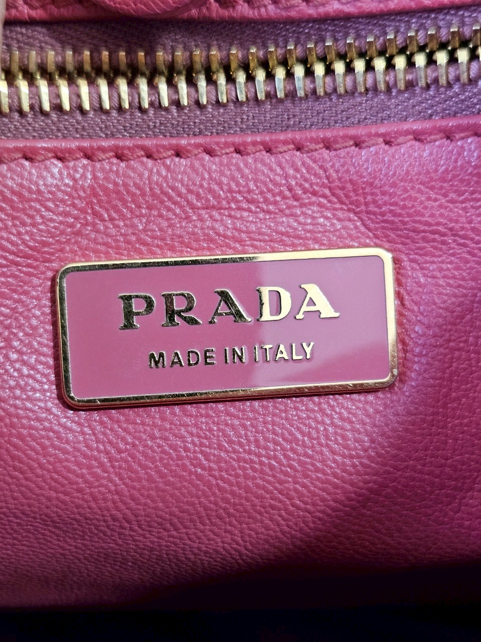 Prada Pink Vitello Metal Studded