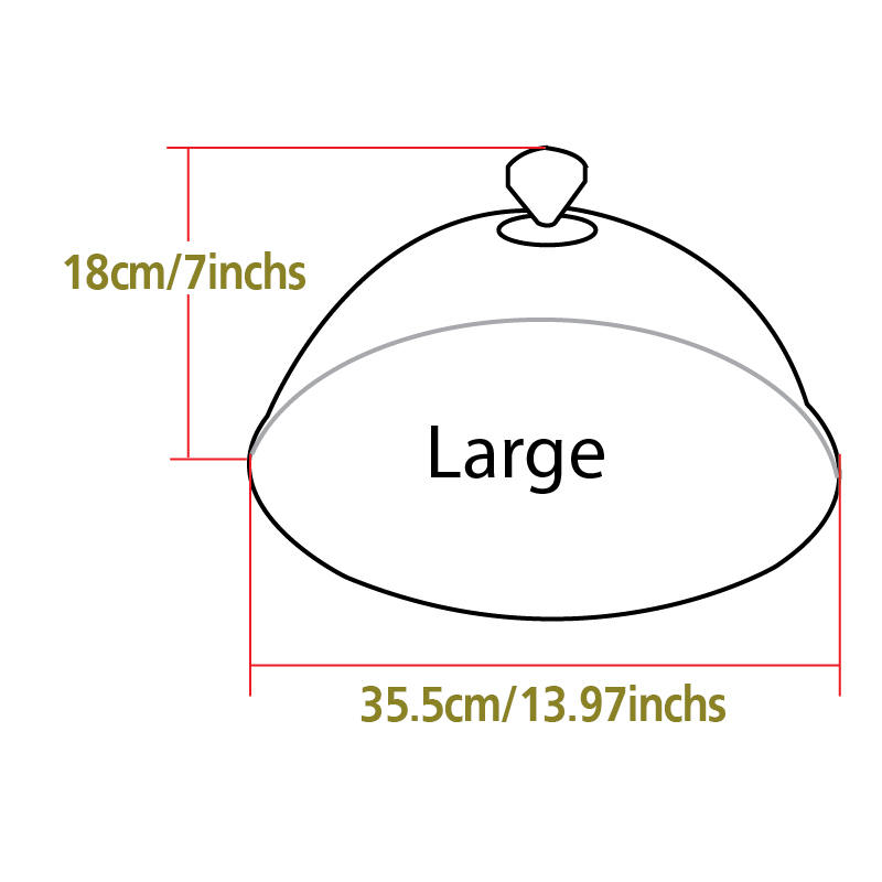 ฝาครอบ ถาดกลม ทรงโดม 35.5 ซม. หรือ 13.97 นิ้ว . 1607-007