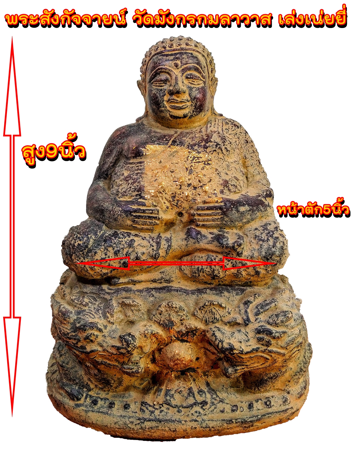 พระสังกัจจายน์ วัดมังกรกมลาวาส เล่งเน่ยยี่ หน้าตัก5นิ้ว