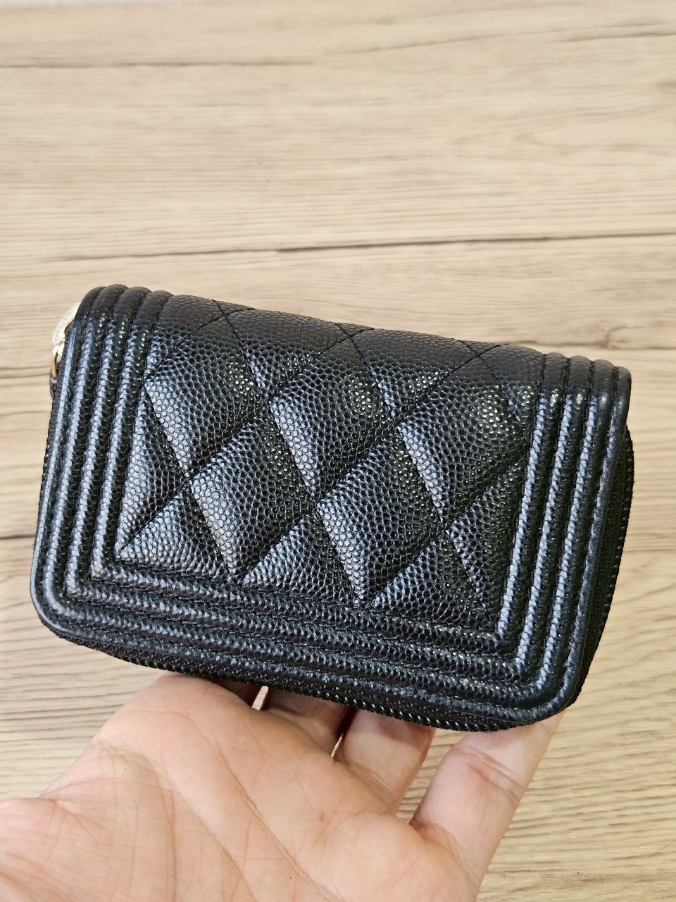 Chanel Boy Card Holder ดำทอง