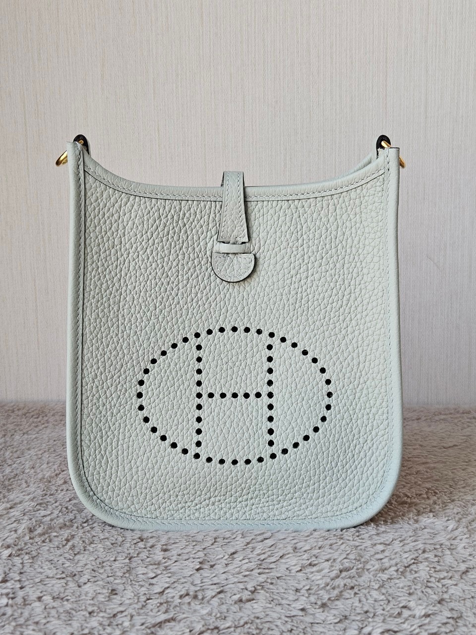 Hermes Evelyne mini size16 stamp B (2023) สี Gris Neve