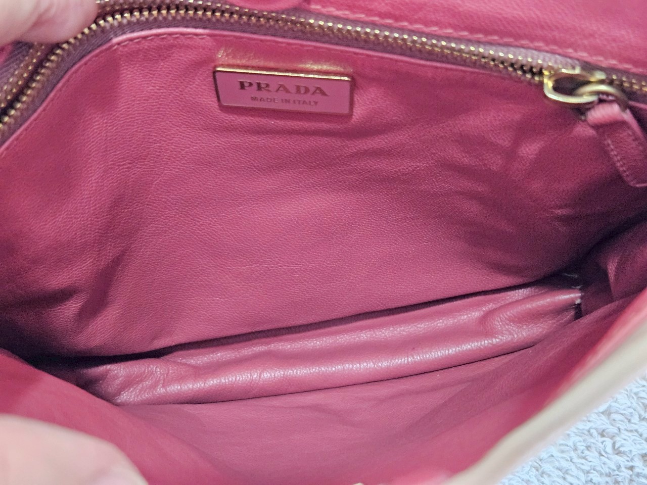 Prada Pink Vitello Metal Studded