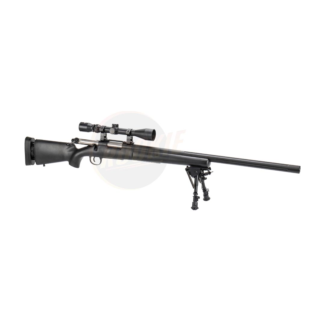 A&K M24 (Wood) Air Cocking Sniper Rifle - Black
