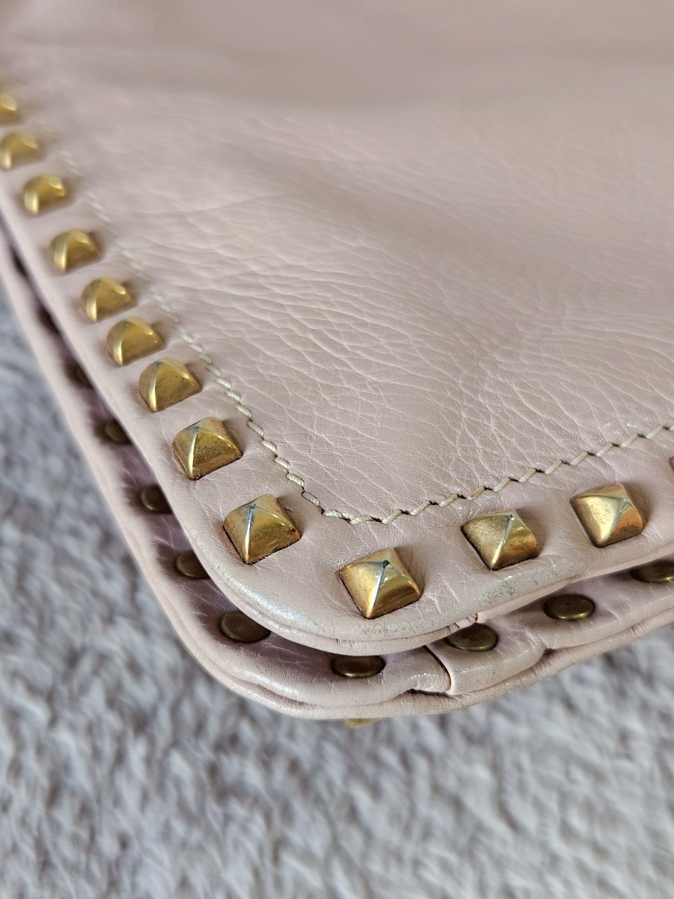Prada Pink Vitello Metal Studded