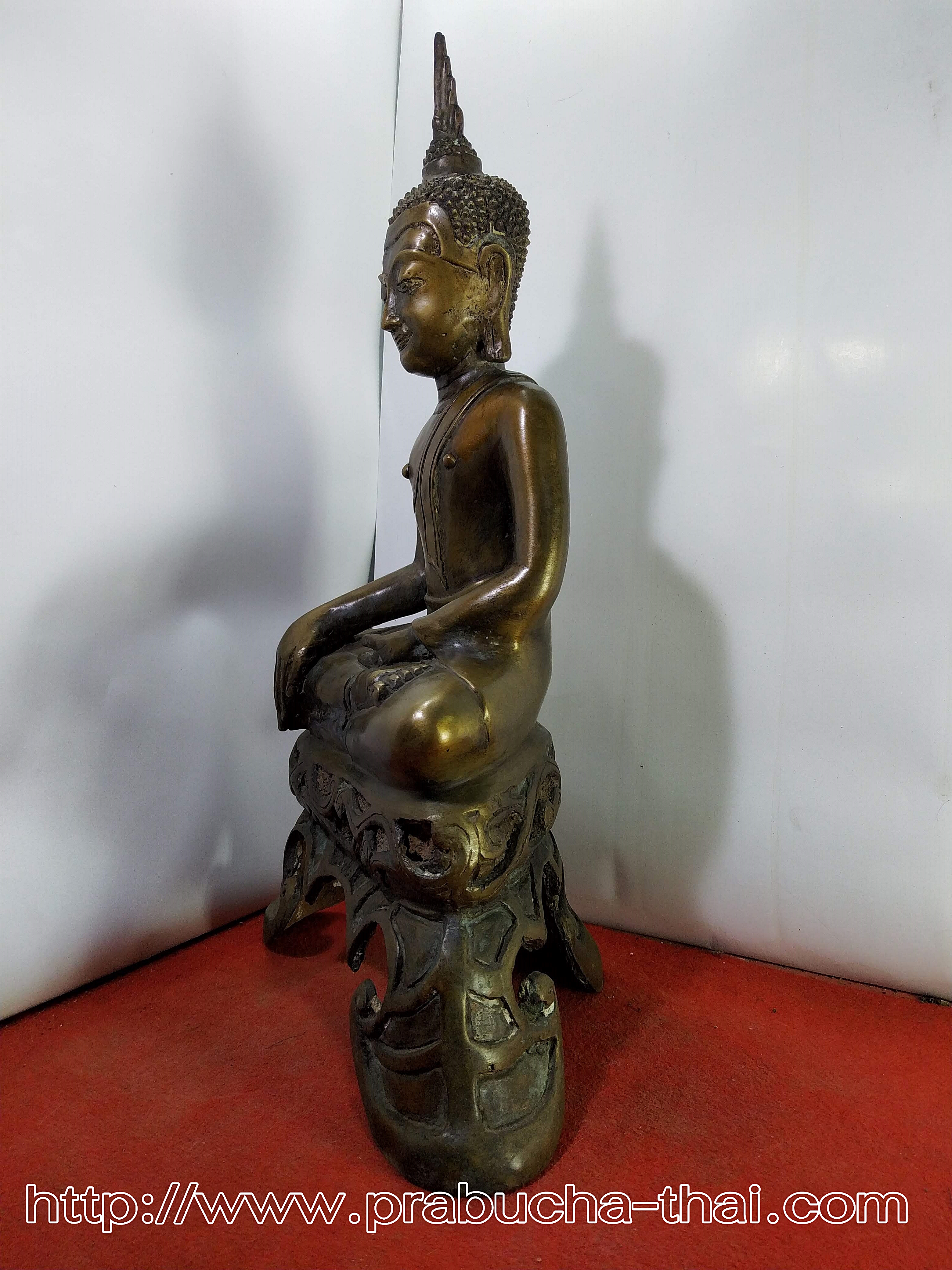 พระอู่ทอง ปางชนะมาร ฐานสามขาฉลุลาย หน้าตัก 9 นิ้ว