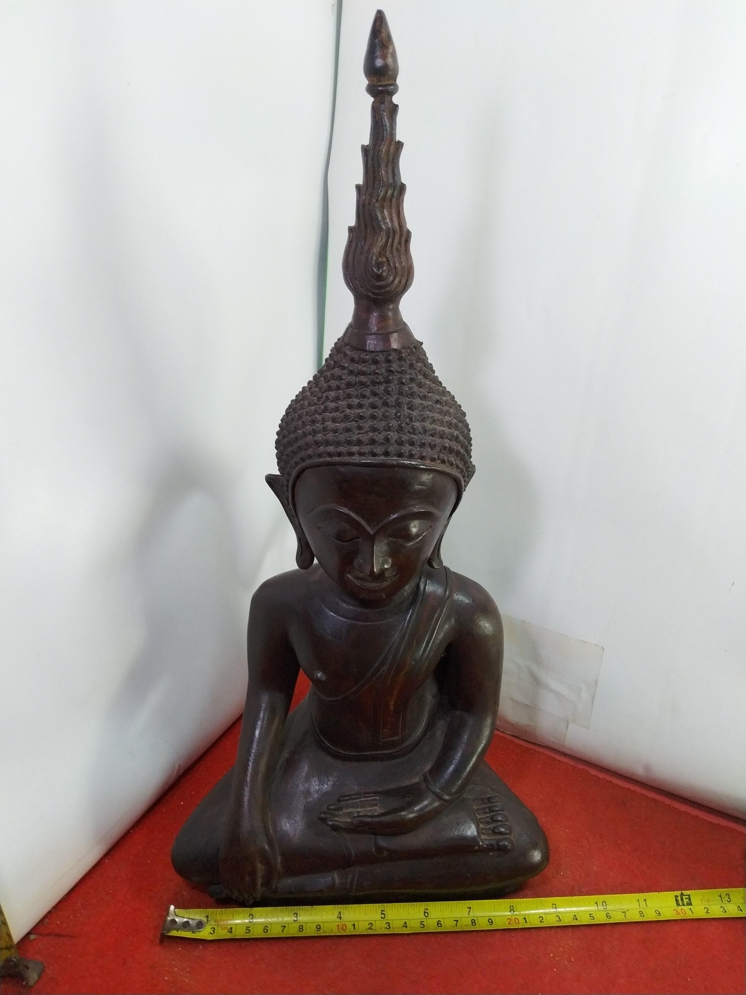 พระเชียงรุ้ง ปางมารวิชัย เกตุเพลิง หน้าตัก 9 นิ้ว เนื้อโลหะสำริด