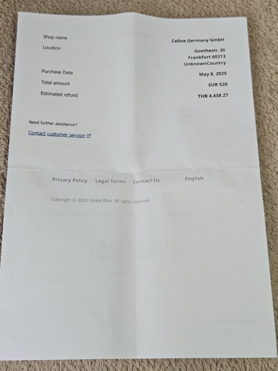 Celine Medium 25MM Triomphe Belt สีน้ำตาล