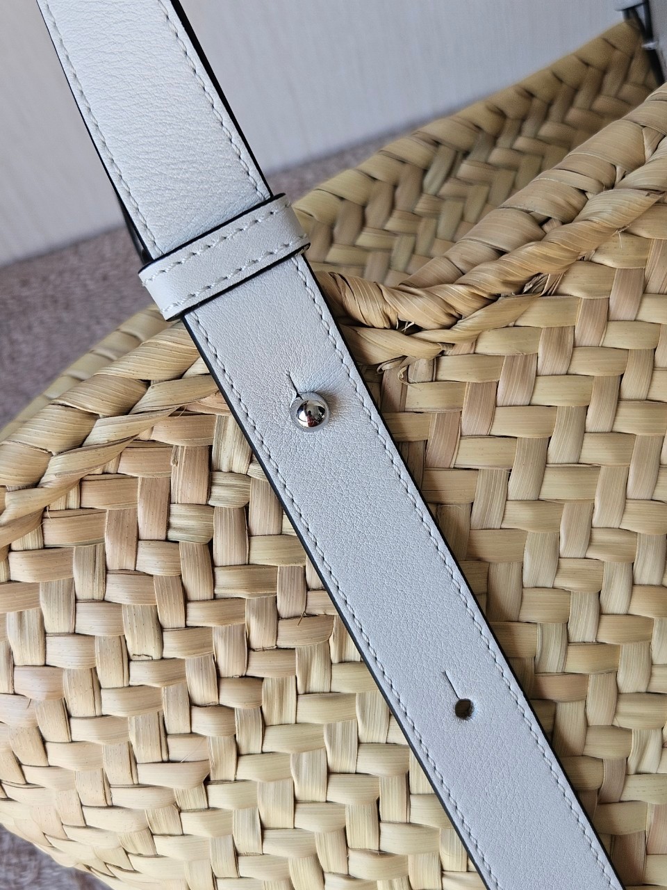 Loewe Basket Bag In Palm Leaf and Calfskin