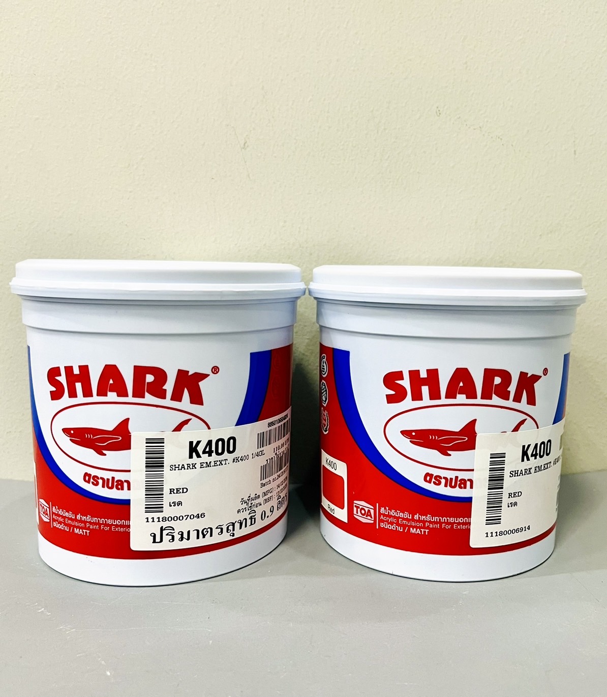 แม่สีน้ำ ฉลาม K400 สีแดง (สีน้ำภายนอก) 1/4กล